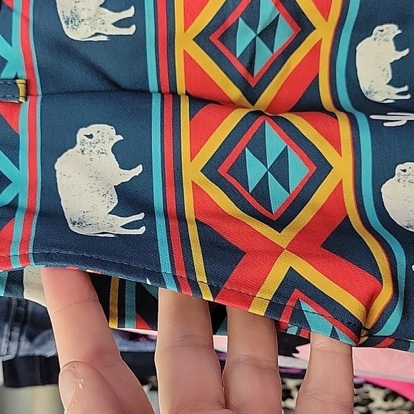 Western Serape Buffalo Aztec Horizonal Striped 2xl Shorts - Picture 3 of 6